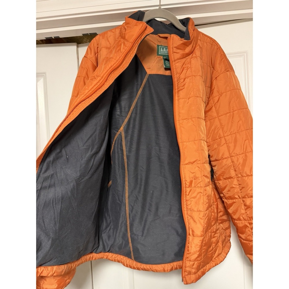 L.L. Bean, Men's Thinsulate Insulated Puffer Jacket, Orange, Mens Large - Picture 3 of 8